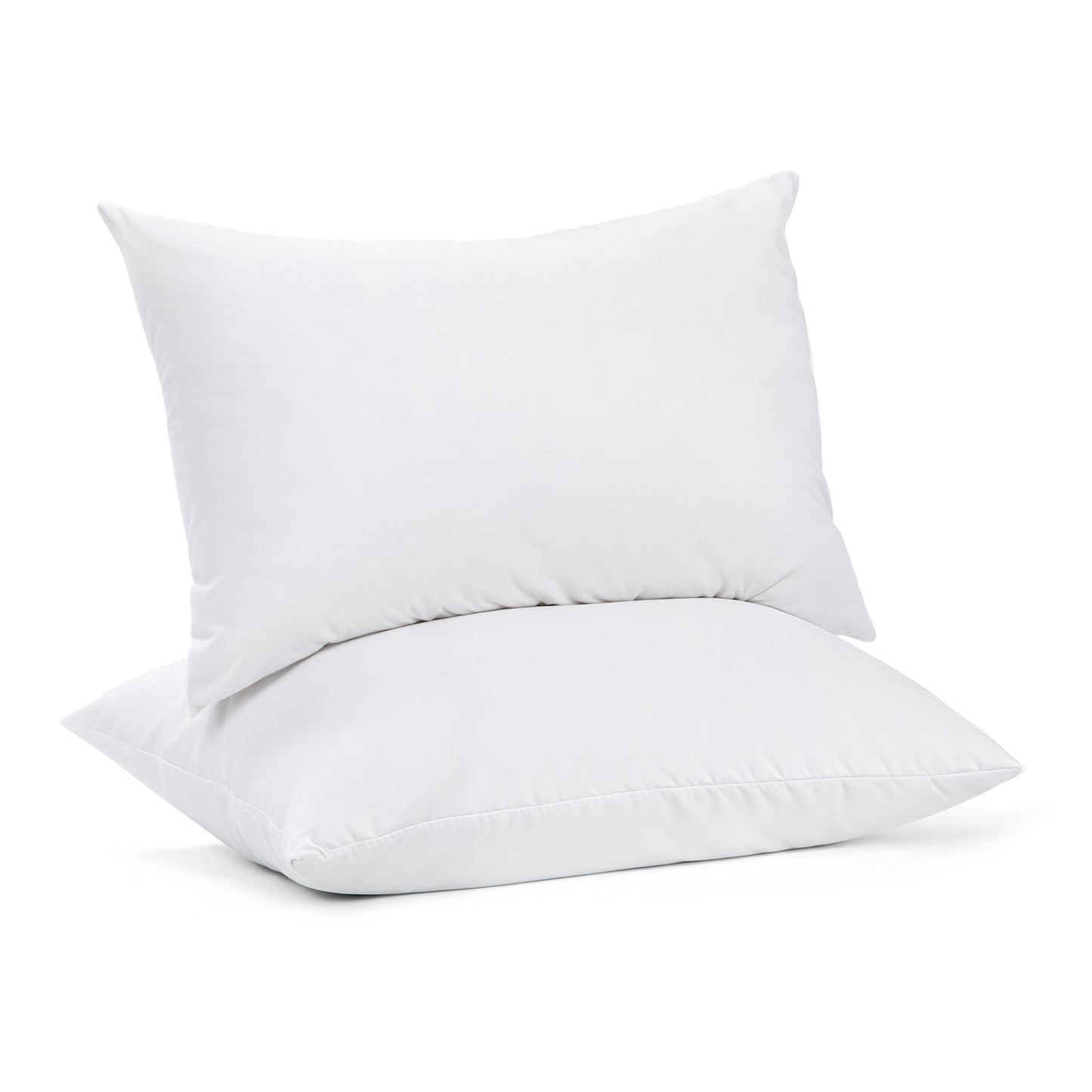 100 Percent Cotton Pillow Cover with 800g Poly Fill, Hypoallergenic, Antibacterial, and Cooling Technology 2 PK