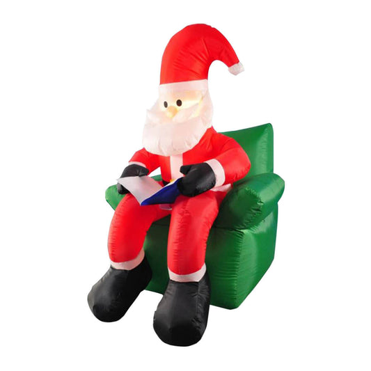 Christmas By Sas 1.9m Santa & His Reading Chair Self Inflatable LED Lighting