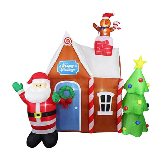 Christmas By Sas 2.2m Gingerbread House & Santa Self Inflatable LED Lights