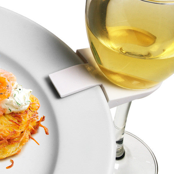10 Pack Of 75mm White Wine Glass Dinner Lunch Plate Clip Holder - Stand Up Buffet Party - Promotion Merchandise Gift