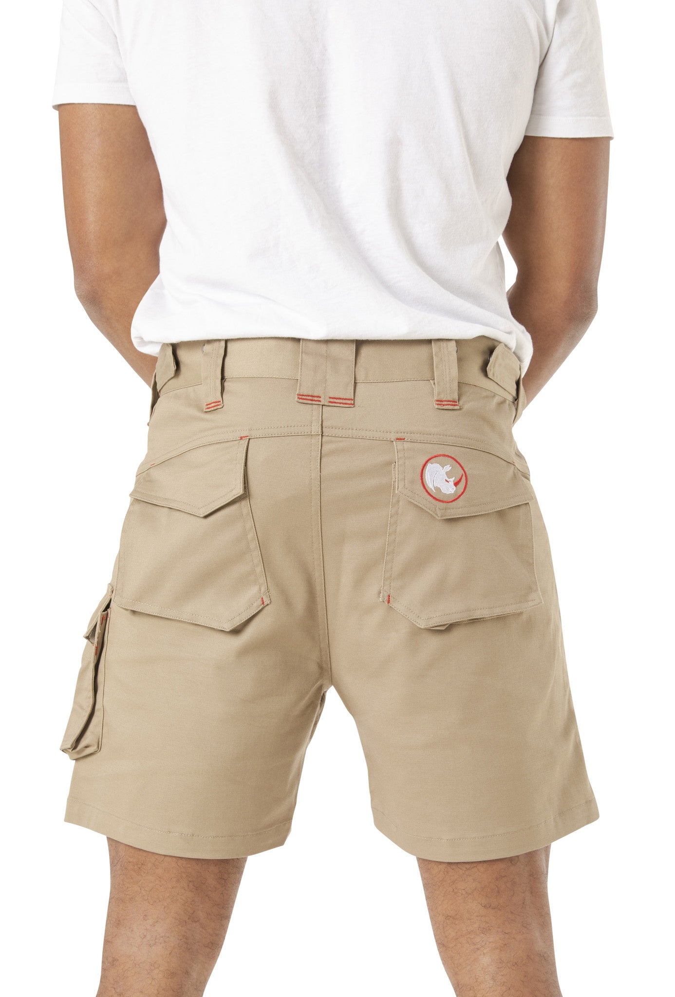 Mens Work Shorts Flexible Durable Tough - Beige Khaki [ SIZE 34]